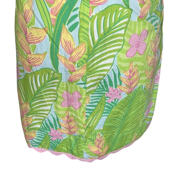 Lilly Pulitzer Vintage Cynthia Botanical Garden Pink Green Scallop Mini Skirt  8 - Picture 7 of 11